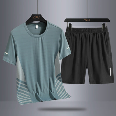 Conjunto Deportivo de Verano para Hombre - Camiseta y Shorts en Seda de Hielo Secado Rápido - Image 25