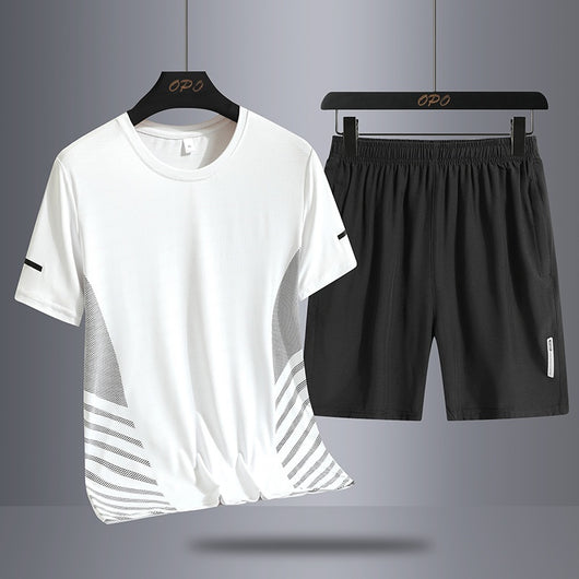Conjunto Deportivo de Verano para Hombre - Camiseta y Shorts en Seda de Hielo Secado Rápido - Image 27