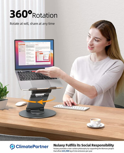 Soporte Ajustable para Laptop de Aluminio con Rotación 360° - Image 32