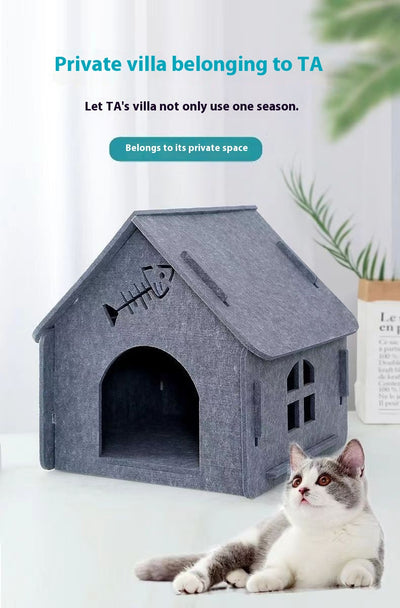 Cama Felpa para Gatos Cuatro Estaciones Desmontable y Lavable - Image 21