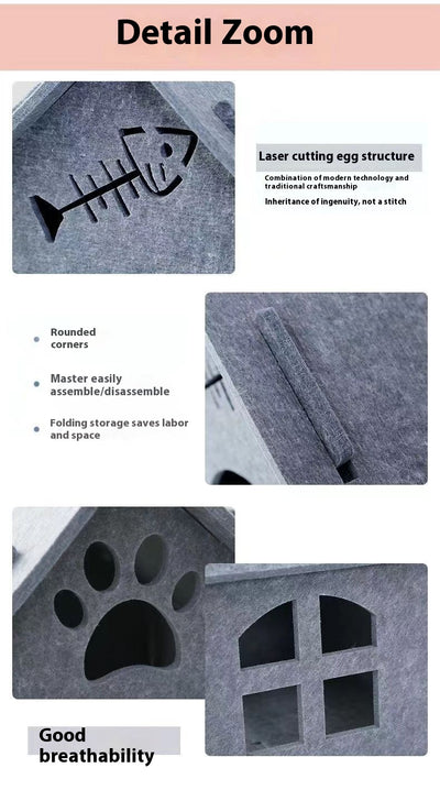 Cama Felpa para Gatos Cuatro Estaciones Desmontable y Lavable - Image 24