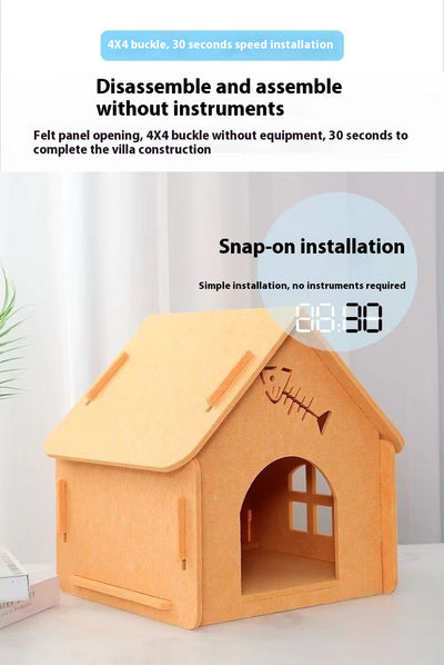 Cama Felpa para Gatos Cuatro Estaciones Desmontable y Lavable - Image 25