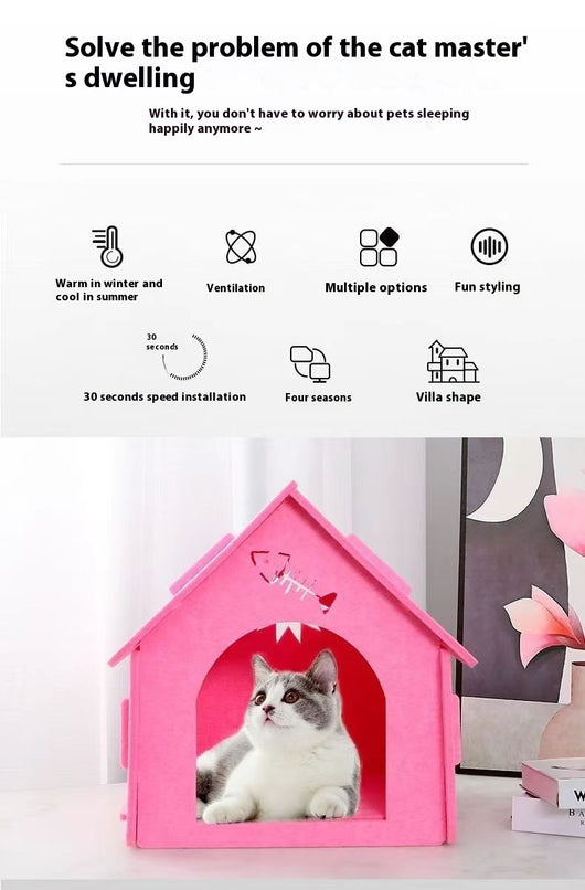 Cama Felpa para Gatos Cuatro Estaciones Desmontable y Lavable - Image 29