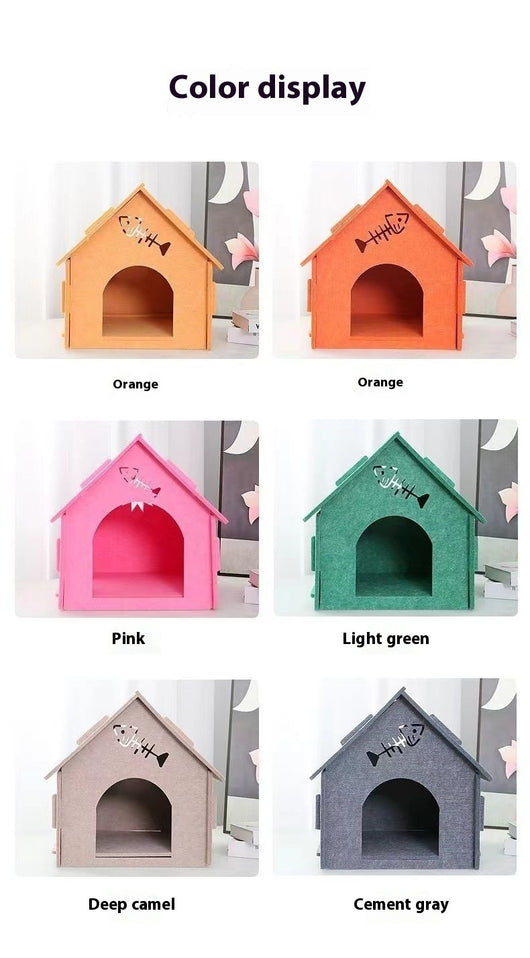Cama Felpa para Gatos Cuatro Estaciones Desmontable y Lavable - Image 30