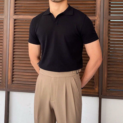 Camiseta Slim Cuello Solapa Manga Corta Tejida para Hombre - Image 22