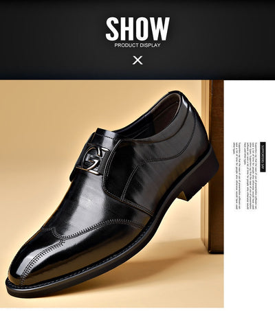 Zapatos de Cuero Elegantes con Bordado - Slip-on Puntiagudo para Hombre - Image 45