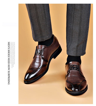 Zapatos de Cuero Elegantes con Bordado - Slip-on Puntiagudo para Hombre - Image 52