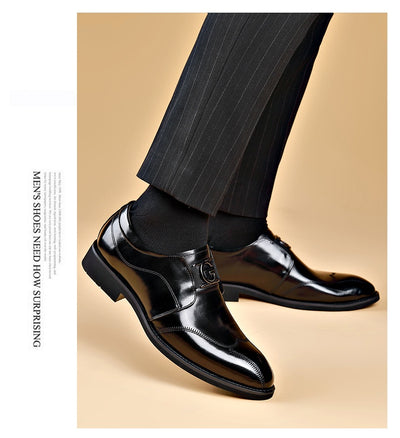 Zapatos de Cuero Elegantes con Bordado - Slip-on Puntiagudo para Hombre - Image 55
