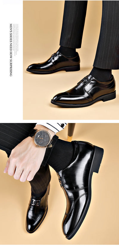 Zapatos de Cuero Elegantes con Bordado - Slip-on Puntiagudo para Hombre - Image 56