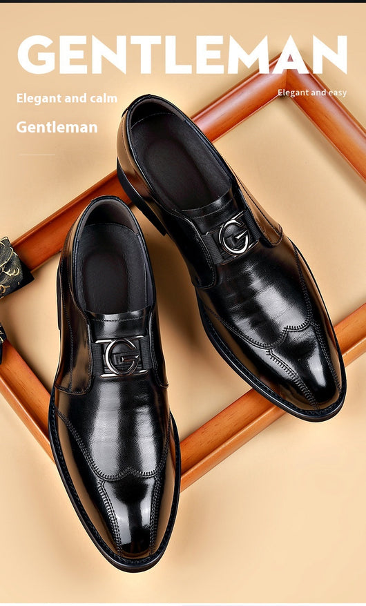 Zapatos de Cuero Elegantes con Bordado - Slip-on Puntiagudo para Hombre - Image 58