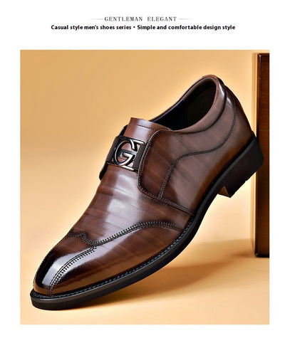 Zapatos de Cuero Elegantes con Bordado - Slip-on Puntiagudo para Hombre - Image 60