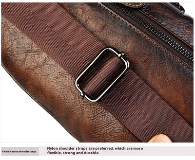 Bolsa Mensajero de Cuero Genuino Estilo Retro para Hombre - Image 9