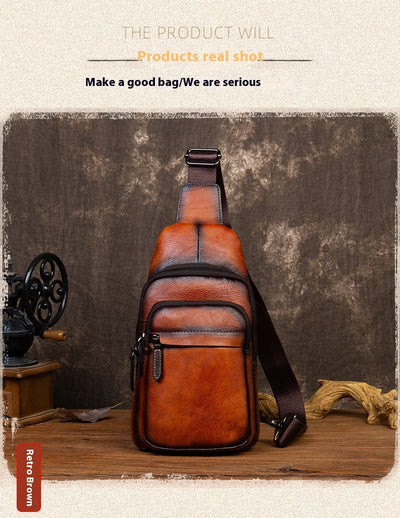 Bolsa Mensajero de Cuero Genuino Estilo Retro para Hombre - Image 10