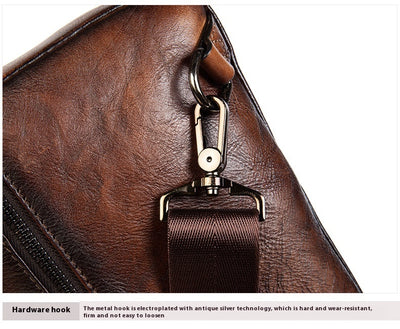Bolsa Mensajero de Cuero Genuino Estilo Retro para Hombre - Image 11