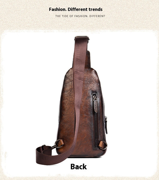 Bolsa Mensajero de Cuero Genuino Estilo Retro para Hombre - Image 14