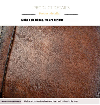Bolsa Mensajero de Cuero Genuino Estilo Retro para Hombre - Image 17