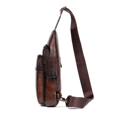 Bolsa Mensajero de Cuero Genuino Estilo Retro para Hombre - Image 18