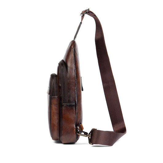 Bolsa Mensajero de Cuero Genuino Estilo Retro para Hombre - Image 18