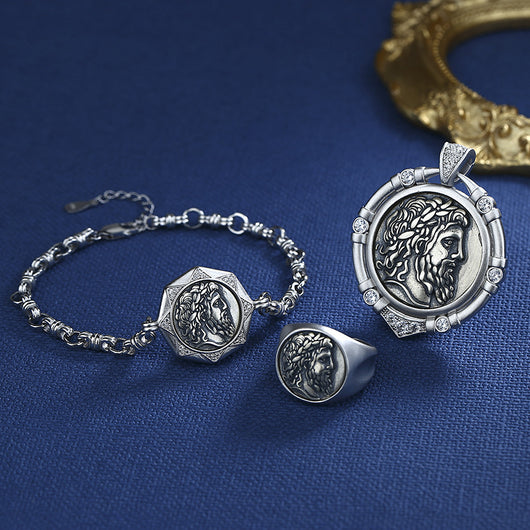 Anillo de Plata Esterlina con Moneda de Zeus - Diseño Versátil - Image 8