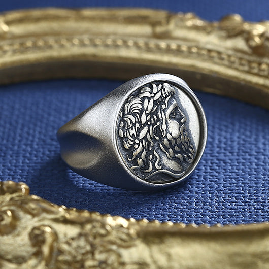 Anillo de Plata Esterlina con Moneda de Zeus - Diseño Versátil - Image 12
