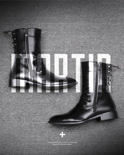 Botas Altas de Cuero para Hombre Estilo Británico-Coreano - Image 25
