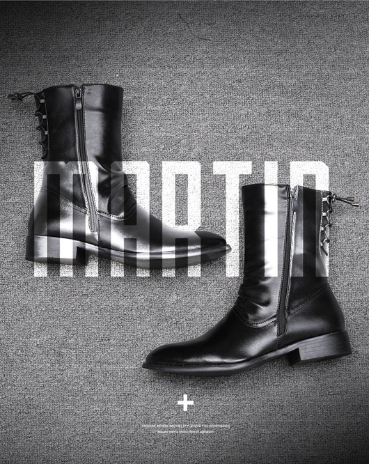 Botas Altas de Cuero para Hombre Estilo Británico-Coreano - Image 25