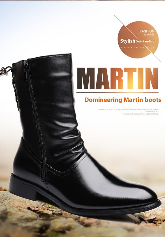 Botas Altas de Cuero para Hombre Estilo Británico-Coreano - Image 26