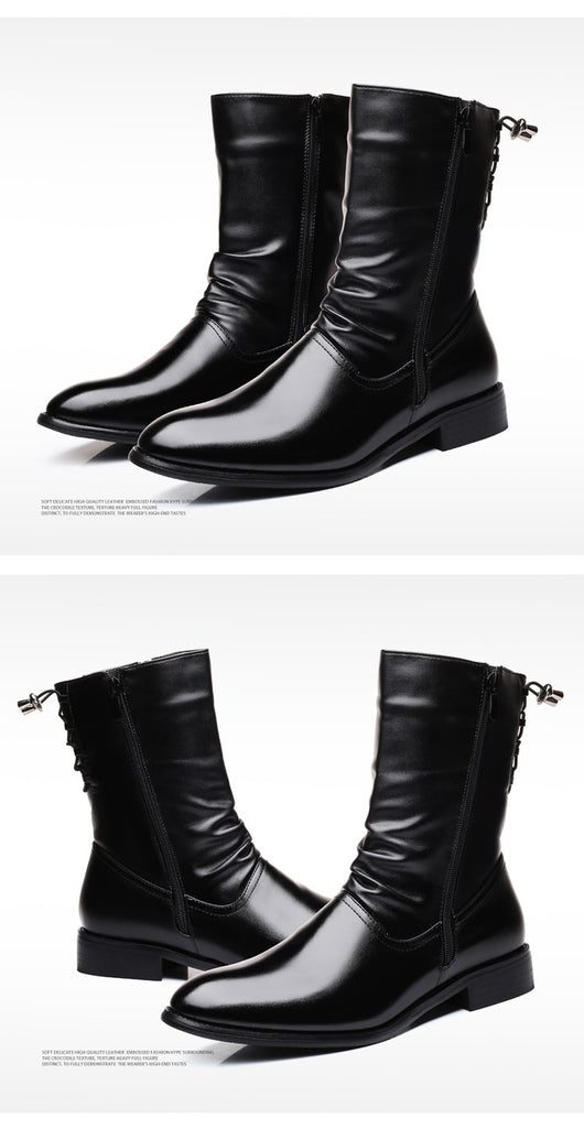 Botas Altas de Cuero para Hombre Estilo Británico-Coreano - Image 30