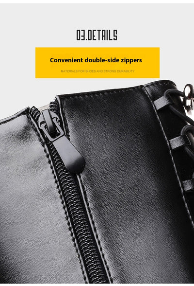 Botas Altas de Cuero para Hombre Estilo Británico-Coreano - Image 39