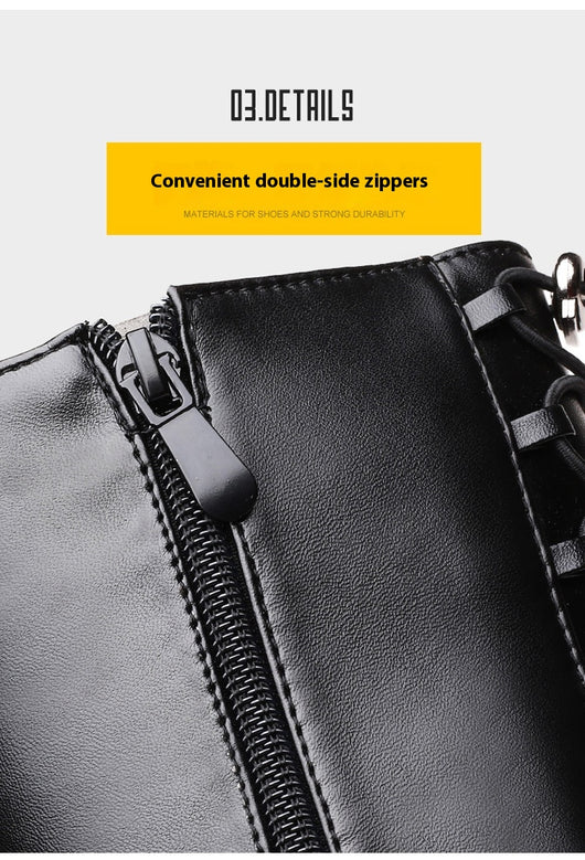 Botas Altas de Cuero para Hombre Estilo Británico-Coreano - Image 39