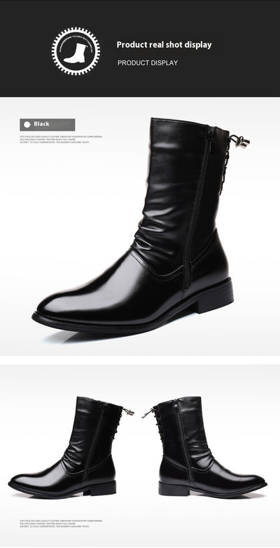 Botas Altas de Cuero para Hombre Estilo Británico-Coreano - Image 40