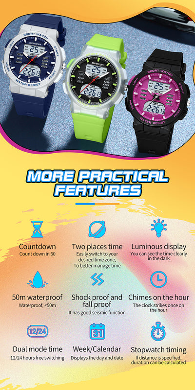 Reloj Deportivo Dual Display Luminoso Resistente al Agua - Image 23