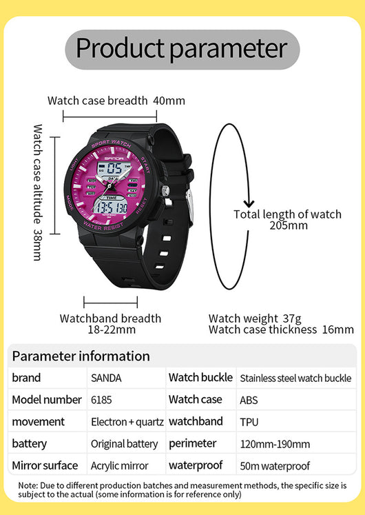 Reloj Deportivo Dual Display Luminoso Resistente al Agua - Image 25