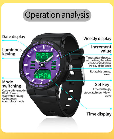 Reloj Deportivo Dual Display Luminoso Resistente al Agua - Image 26