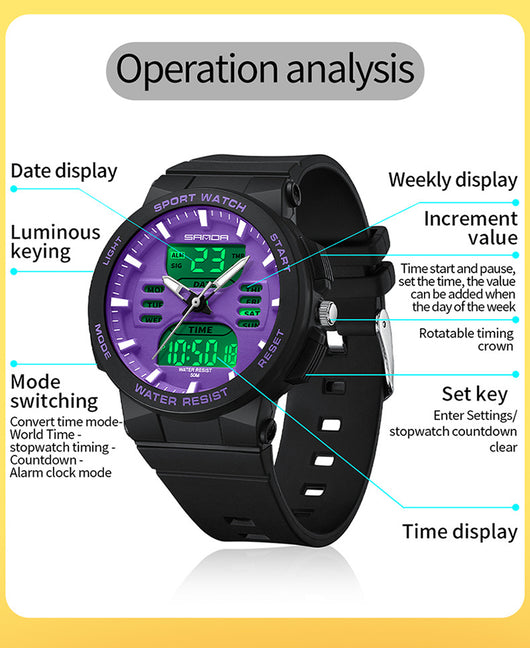 Reloj Deportivo Dual Display Luminoso Resistente al Agua - Image 26