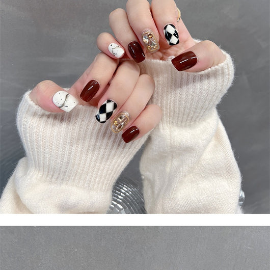 Protector de Pantalla Diamante Otoñal - Diseño Chocolate Negro Blanco Tejido - Image 28