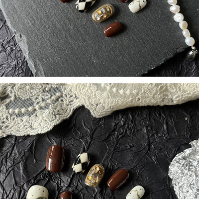 Protector de Pantalla Diamante Otoñal - Diseño Chocolate Negro Blanco Tejido - Image 34