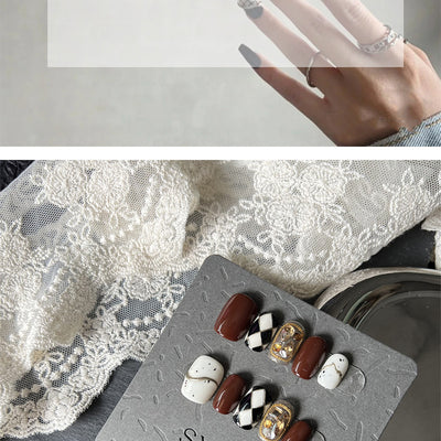 Protector de Pantalla Diamante Otoñal - Diseño Chocolate Negro Blanco Tejido - Image 38