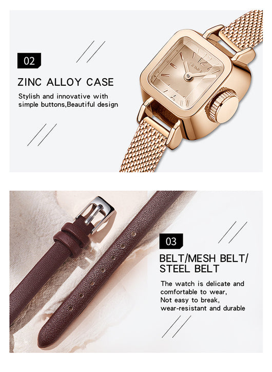 Reloj de Malla Cuarzo Diseño Minimalista con Números Romanos Resistente al Agua - Image 26