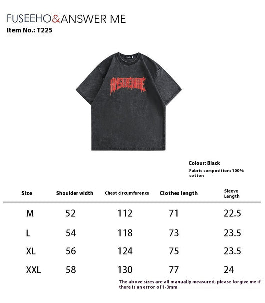 Playera Retro Desgastada con Estampado de Letras - Manga Corta - Image 21