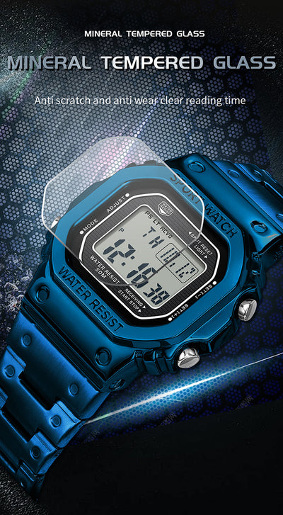 Reloj Deportivo Cuadrado Multifuncional con Luz Táctil y Resistencia al Agua - Image 13