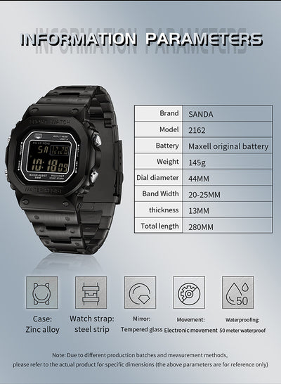Reloj Deportivo Cuadrado Multifuncional con Luz Táctil y Resistencia al Agua - Image 20