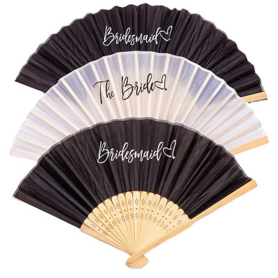 Abanico Negro y Blanco para Novia y Damas de Honor - Fiesta de Soltería - Image 10