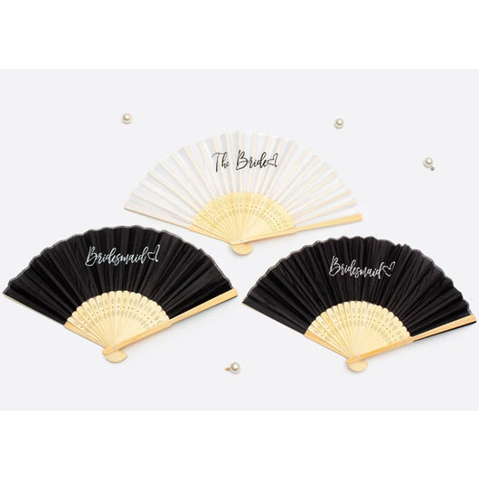 Abanico Negro y Blanco para Novia y Damas de Honor - Fiesta de Soltería - Image 11