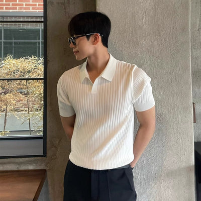 Polo Slim Fit Rayas Verano Hombre - Corte Coreano Elegante - Image 12
