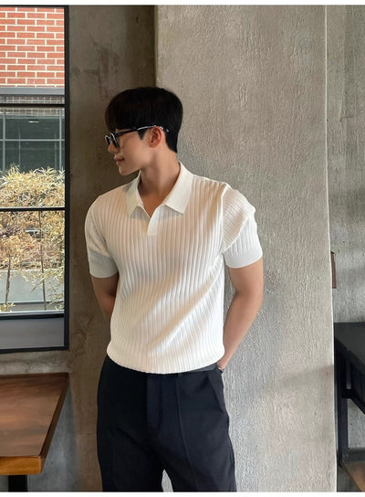 Polo Slim Fit Rayas Verano Hombre - Corte Coreano Elegante - Image 13