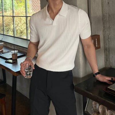 Polo Slim Fit Rayas Verano Hombre - Corte Coreano Elegante - Image 14