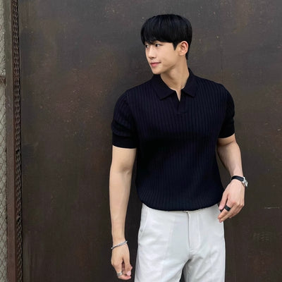 Polo Slim Fit Rayas Verano Hombre - Corte Coreano Elegante - Image 17