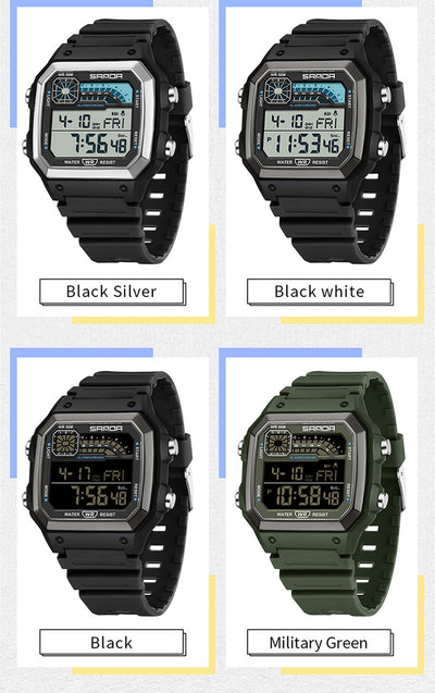 Reloj Deportivo Cuadrado Delgado con Luz Nocturna y Resistencia al Agua - Image 21