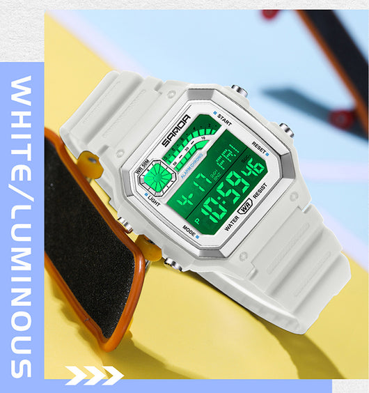 Reloj Deportivo Cuadrado Delgado con Luz Nocturna y Resistencia al Agua - Image 25